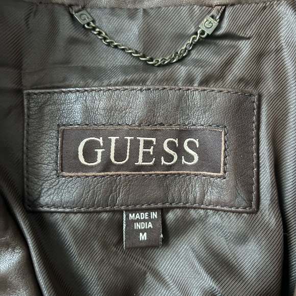 Brown leather Guess jacket - Picture 4 of 4